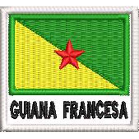 Patch Bordado Bandeira Guiana Francesa 4,5x5 cm Cód.BDN109