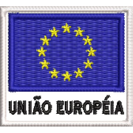Patch Bordado Bandeira União Europeia 4,5x5 cm Cód.BDN113