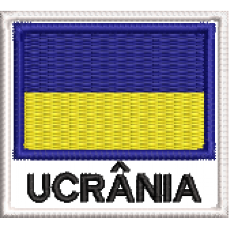 Patch Bordado Bandeira Ucrânia 4,5x5 cm Cód.BDN114