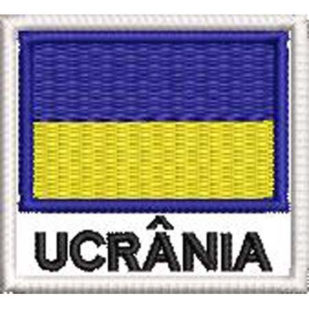 Patch Bordado Bandeira Ucrânia 4,5x5 cm Cód.BDN114
