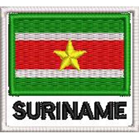 Patch Bordado Bandeira Suriname 4,5x5 cm Cód.BDN115