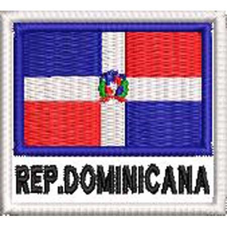 Patch Bordado Bandeira Republica Dominicana 4,5x5 cm Cód.BDN116