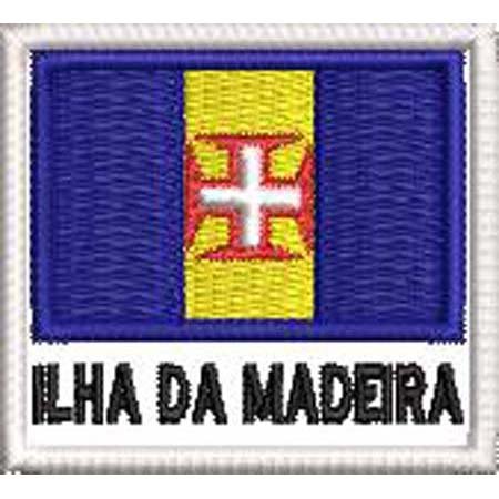 Patch Bordado Bandeira Ilha da Madeira 4,5x5 cm Cód.BDN118