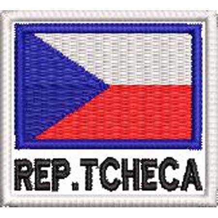 Patch Bordado Bandeira Republica Tcheca 4,5x5 cm Cód.BDN12