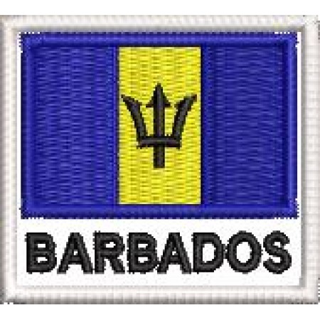 Patch Bordado Bandeira Barbados 4,5x5cm Cód.BDN121