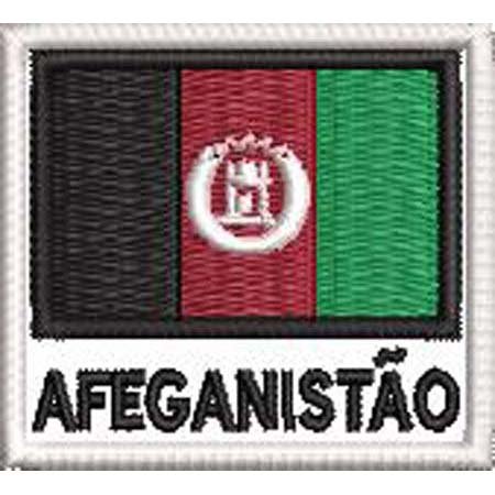 Patch Bordado Bandeira Afeganistão 4,5x5cm Cód.BDN123