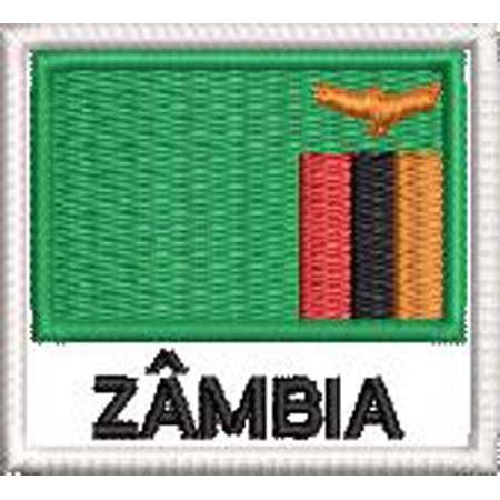 Patch Bordado Bandeira Zâmbia 4,5x5 cm Cód.BDN126