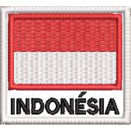 Patch Bordado Bandeira Indonésia 4,5x5 cm Cód.BDN128