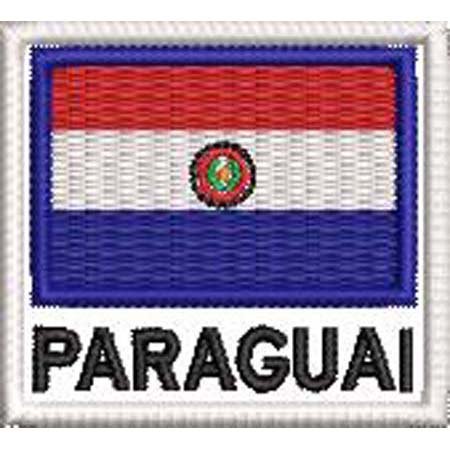 Patch Bordado Bandeira Paraguai 4,5x5 cm Cód.BDN13