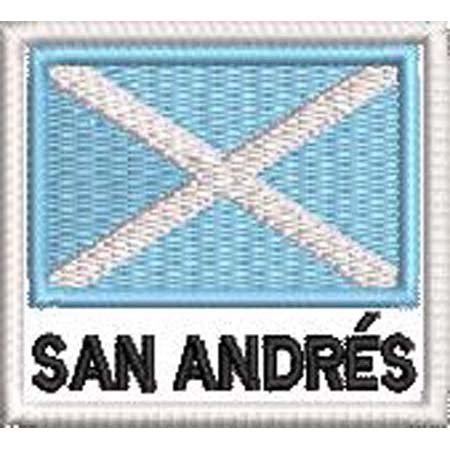 Patch Bordado Bandeira San Andrés 4,5x5 cm Cód.BDN131