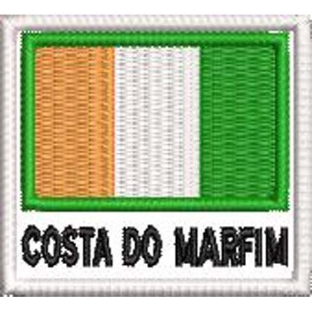 Patch Bordado Bandeira Costa do Marfim 4,5x5 cm Cód.BDN133