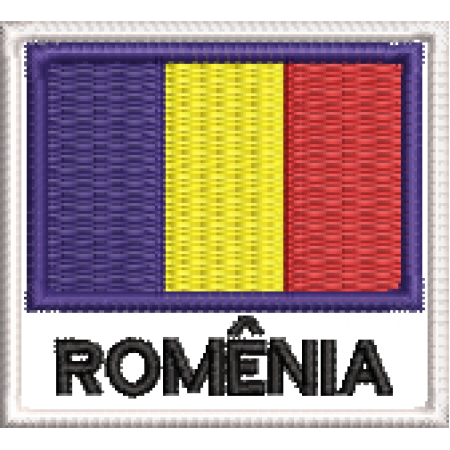 Patch Bordado Bandeira Romênia 4,5x5 cm Cód.BDN134