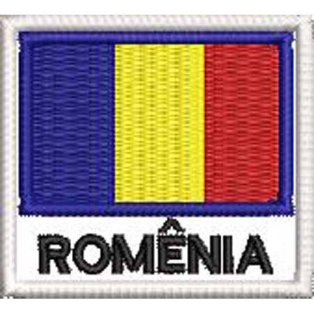 Patch Bordado Bandeira Romênia 4,5x5 cm Cód.BDN134