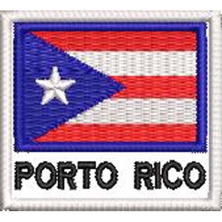 Patch Bordado Bandeira Porto Rico 4,5x5 cm Cód.BDN135