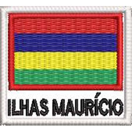 Patch Bordado Bandeira Ilhas Maurício  4,5x5 cm Cód.BDN137