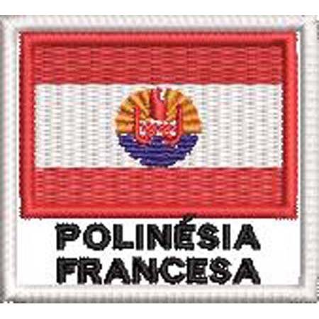 Patch Bordado Bandeira Polinésia Francesa 4,5x5 cm Cód.BDN138