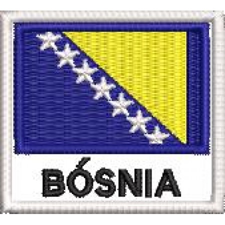Patch Bordado bandeira Bósnia 4,5x5 cm Cód.BDN139