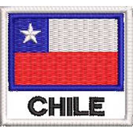 Patch Bordado Bandeira Chile 4,5x5 cm Cód.BDN14