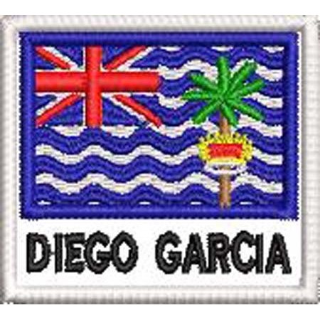 Patch Bordado Bandeira Diego Garcia 4,5x5 cm Cód.BDN140