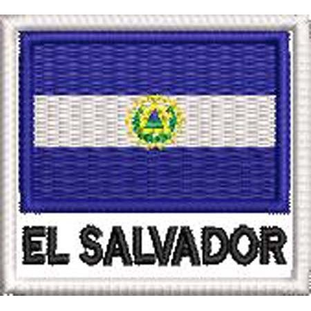 Patch Bordado Bandeira El Salvador 4,5x5 cm Cód.BDN141