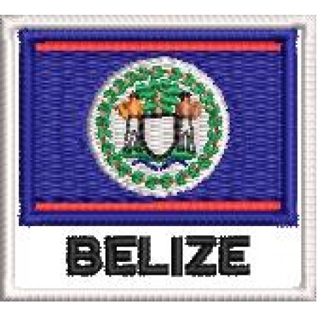 Patch Bordado Bandeira Belize 4,5x5 cm Cód.BDN144