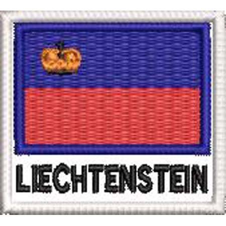 Patch Bordado Bandeira Liechtenstein 4,5x5 cm Cód.BDN145