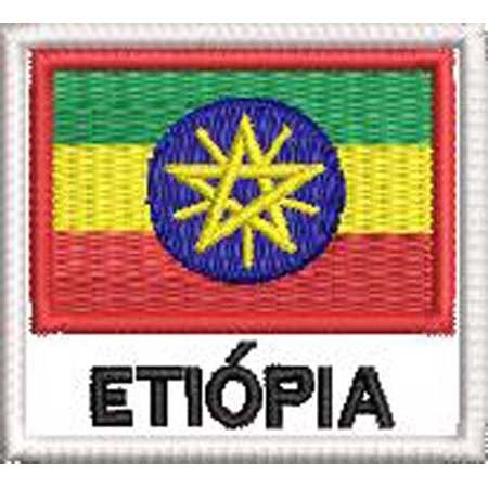 Patch Bordado Bandeira Etiópia 4,5x5 cm Cód.BDN148