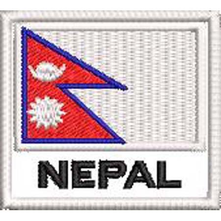 Patch Bordado Bandeira Nepal 4,5x5 cm Cód.BDN149