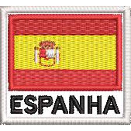 Patch Bordado Bandeira Espanha 4,5x5 cm Cód.BDN15