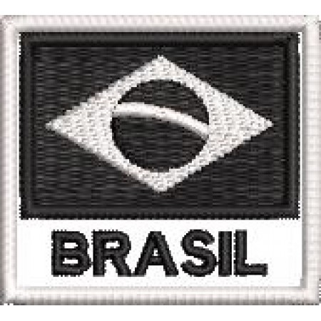 Patch Bordado bandeira Brasil 4,5x5 cm Cód.BDN152