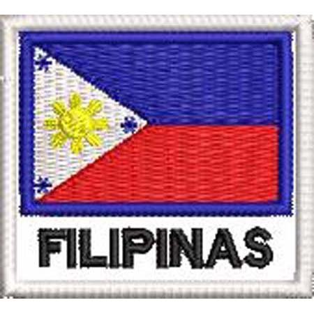 Patch Bordado Bandeira Filipinas 4,5x5 cm Cód.BDN153