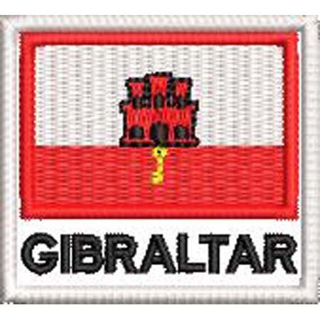 Patch Bordado Bandeira Gibraltar 4,5x5 cm Cód.BDN156