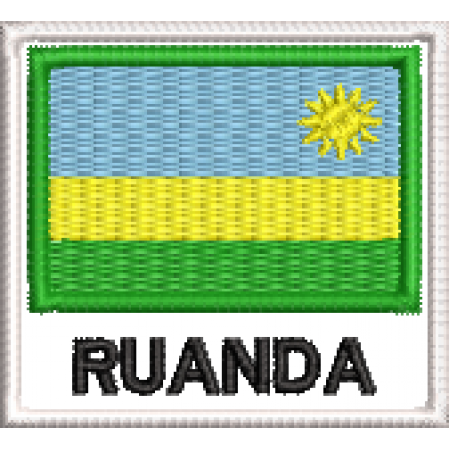 Patch Bordado Bandeira Ruanda 4,5x5 cm Cód.BDN158