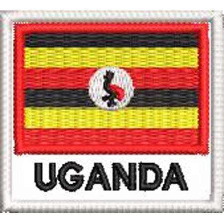 Patch Bordado Bandeira Uganda 4,5x5 cm Cód.BDN159