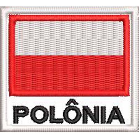 Patch Bordado Bandeira Polônia 4,5x5 cm Cód.BDN16
