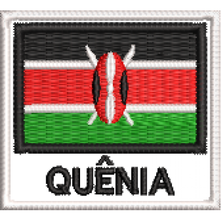 Patch Bordado Bandeira Quênia 4,5x5 cm Cód.BDN160