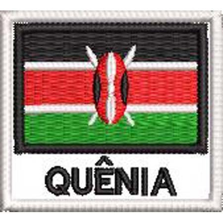 Patch Bordado Bandeira Quênia 4,5x5 cm Cód.BDN160