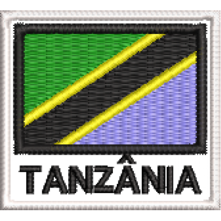 Patch Bordado Bandeira Tanzânia 4,5x5 cm Cód.BDN161