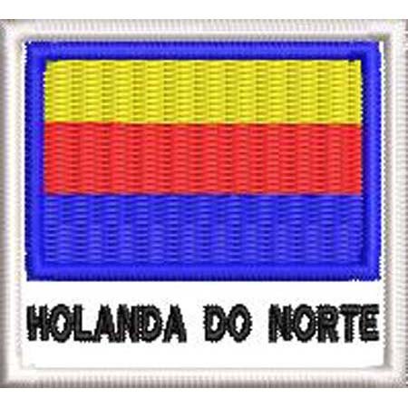 Patch Bordado Bandeira Holanda do Norte 4,5x5 cm Cód.BDN163