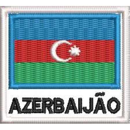 Patch Bordado Bandeira Azerbaijão 4,5x5 cm Cód.BDN170