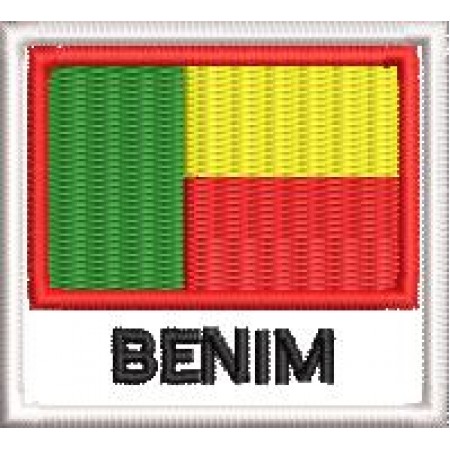 Patch Bordado Bandeira Benin 4,5x5 cm Cód.BDN173