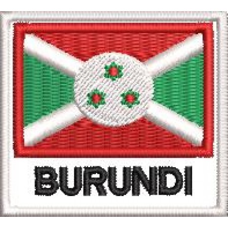 Patch Bordado bandeira Burundi 4,5x5 cm Cód.BDN178
