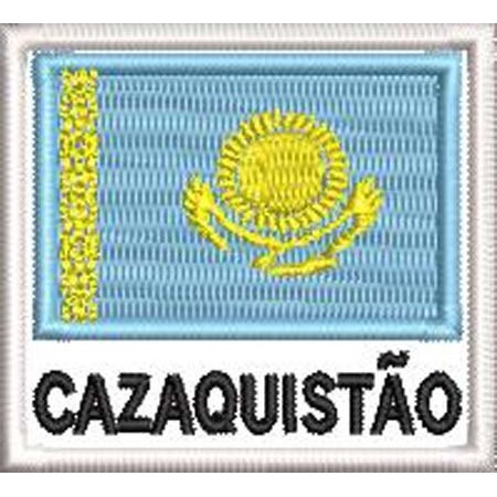 Patch Bordado Bandeira Cazaquistão 4,5x5 cm Cód.BDN180
