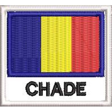 Patch Bordado Bandeira Chade 4,5x5 cm Cód.BDN181