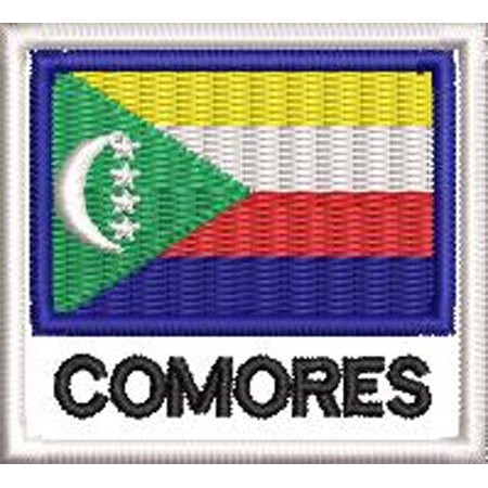 Patch Bordado Bandeira Comores 4,5x5 cm Cód.BDN182