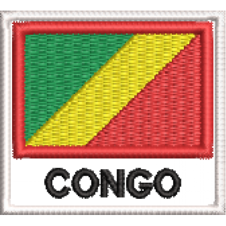 Patch Bordado Bandeira República do Congo 4,5x5 cm Cód.BDN185