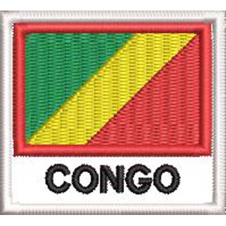 Patch Bordado Bandeira República do Congo 4,5x5 cm Cód.BDN185