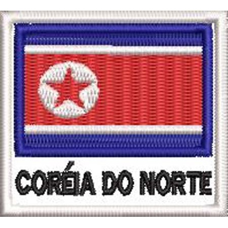 Patch Bordado Bandeira Coréia do Norte - 4,5x5 cm Cód.BDN187