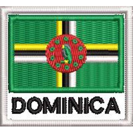 Patch Bordado Bandeira Dominica 4,5x5 cm Cód.BDN189