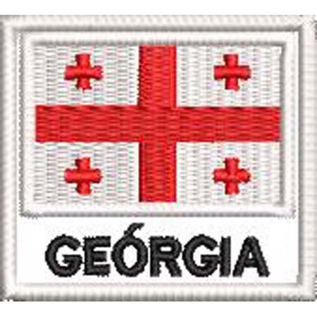 Patch Bordado Bandeira Geórgia 4,5x5 cm Cód.BDN193